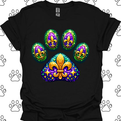 Mardi Gras Paw Print T-Shirt