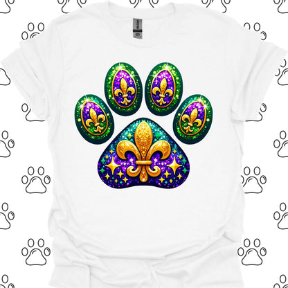 Mardi Gras Paw Print T-Shirt