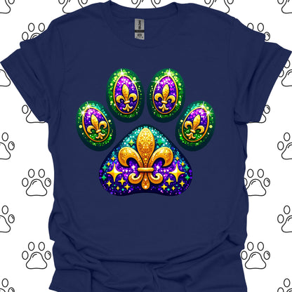 Mardi Gras Paw Print T-Shirt