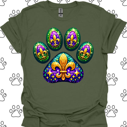 Mardi Gras Paw Print T-Shirt