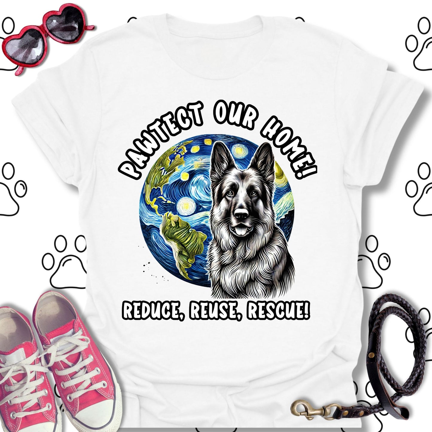 German Shepherd Earth Day T-Shirt