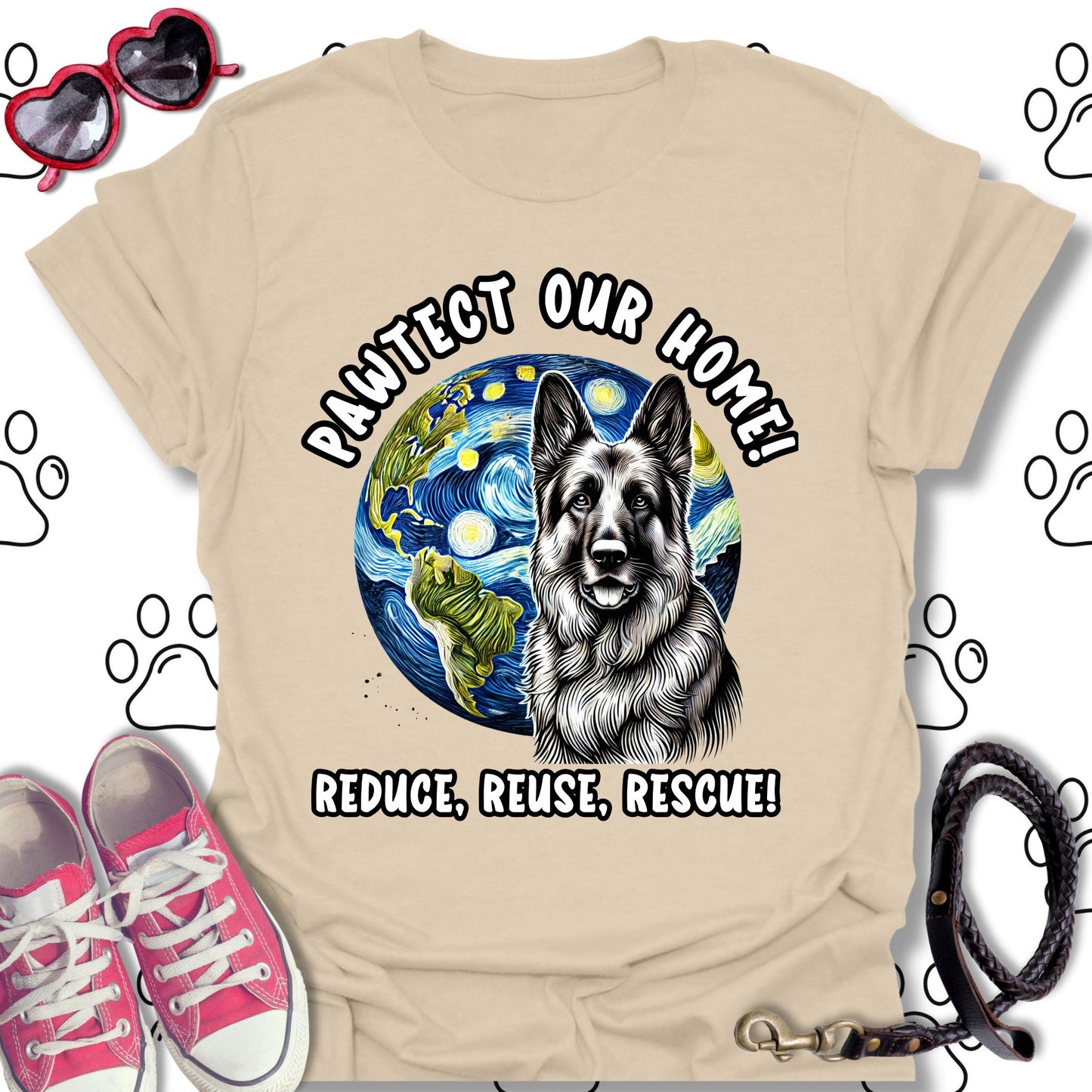 German Shepherd Earth Day T-Shirt