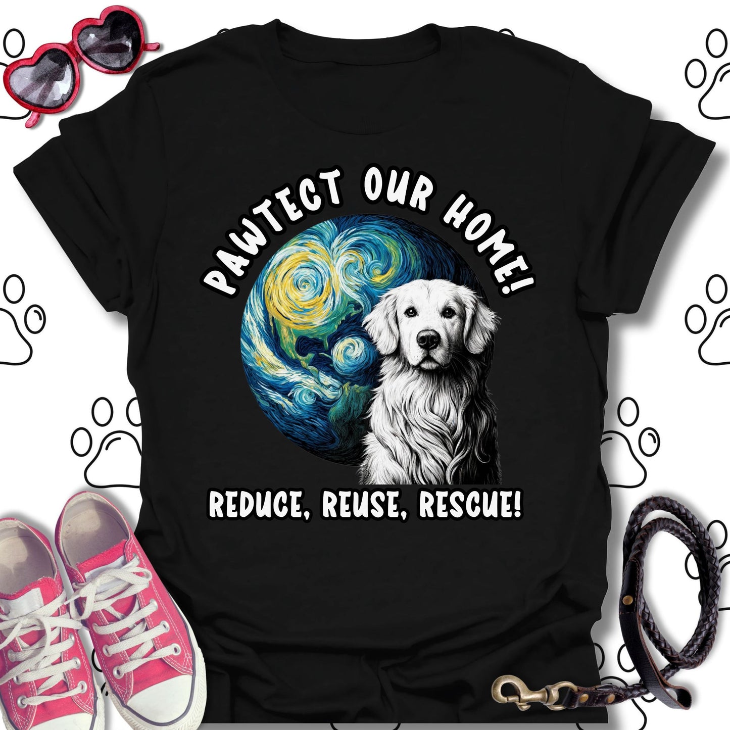 Golden Retriever Earth Day T-Shirt