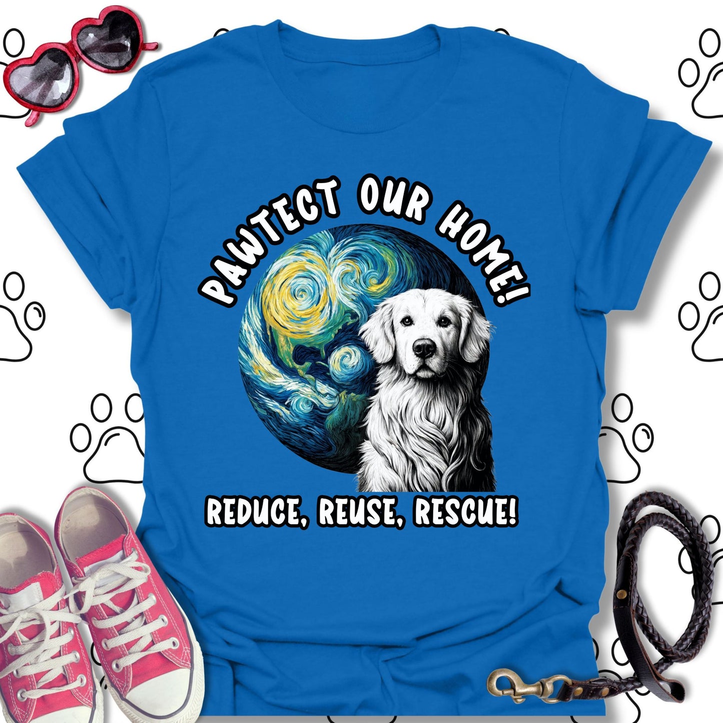 Golden Retriever Earth Day T-Shirt