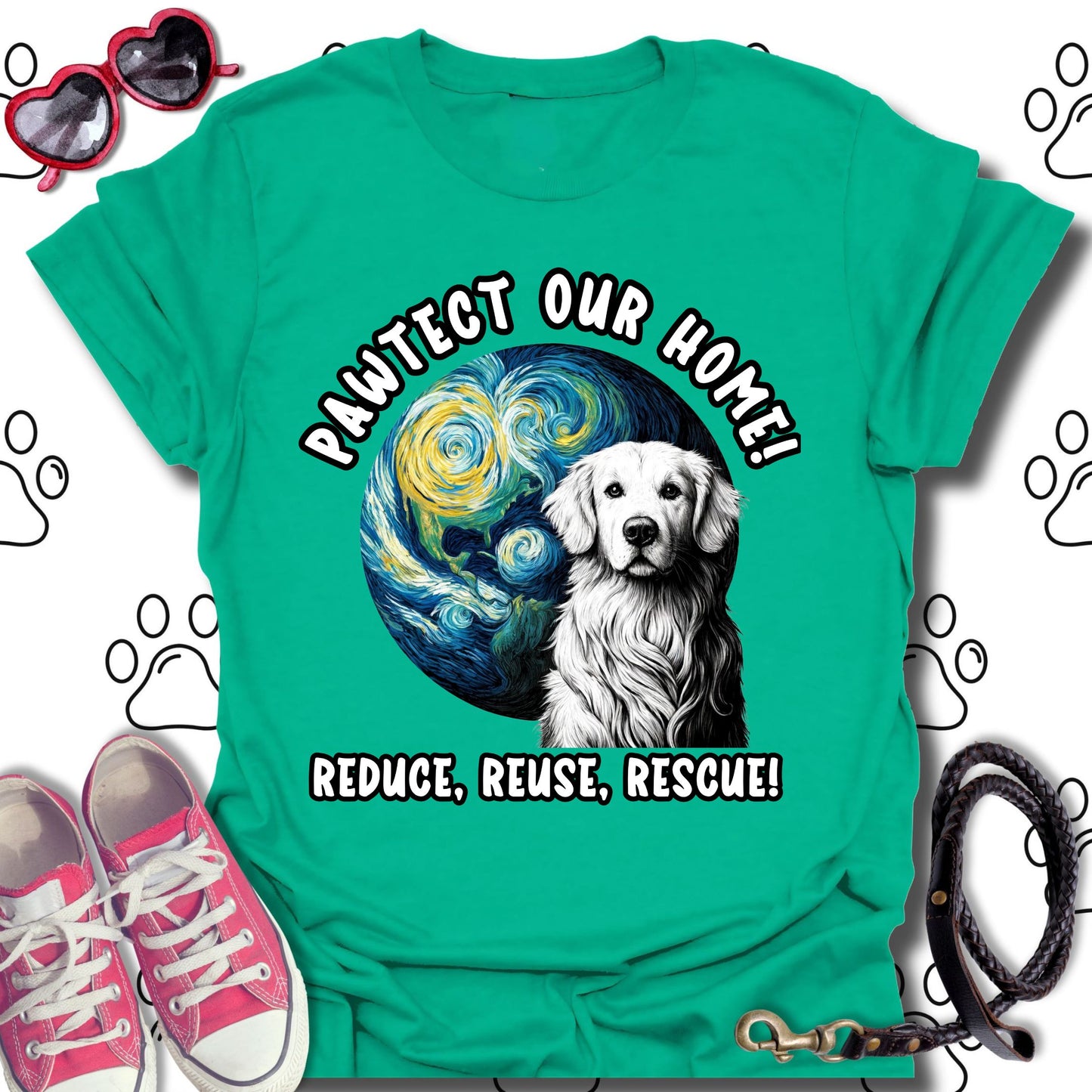 Golden Retriever Earth Day T-Shirt