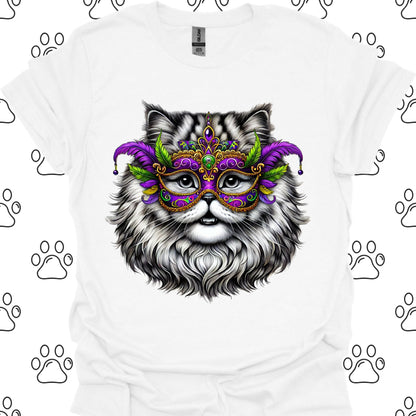 Persian Cat Mardi Gras Mask T-Shirt