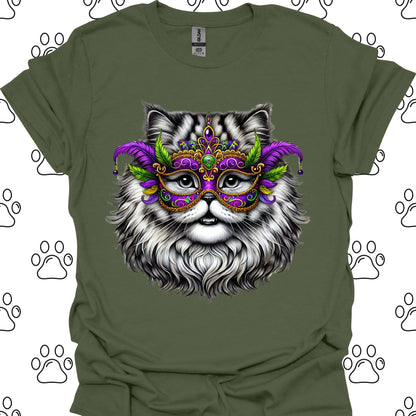 Persian Cat Mardi Gras Mask T-Shirt