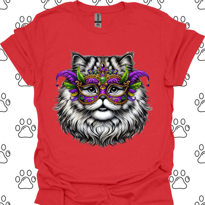 Persian Cat Mardi Gras Mask T-Shirt