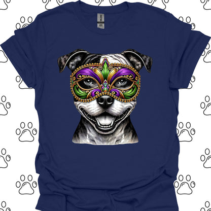 Pitbull Mardi Gras Mask T-Shirt