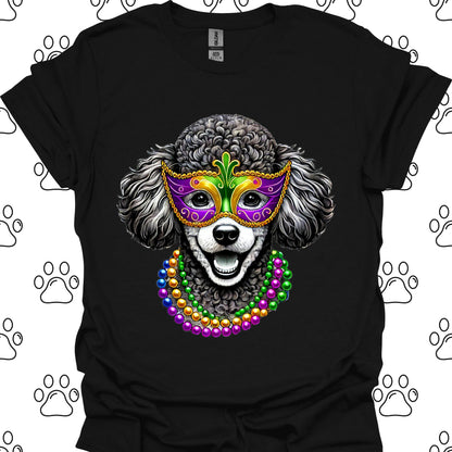 Poodle Mardi Gras Mask Beads T-Shirt