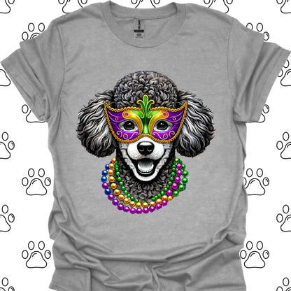 Poodle Mardi Gras Mask Beads T-Shirt