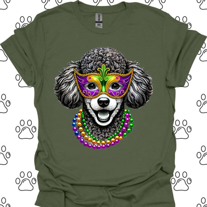 Poodle Mardi Gras Mask Beads T-Shirt