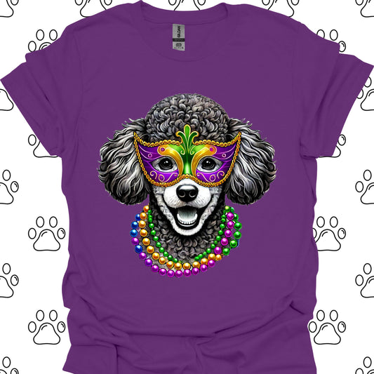 Poodle Mardi Gras Mask Beads T-Shirt