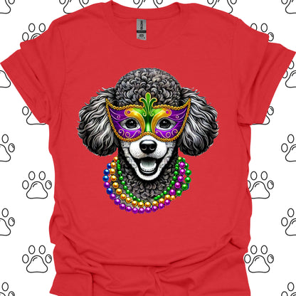 Poodle Mardi Gras Mask Beads T-Shirt