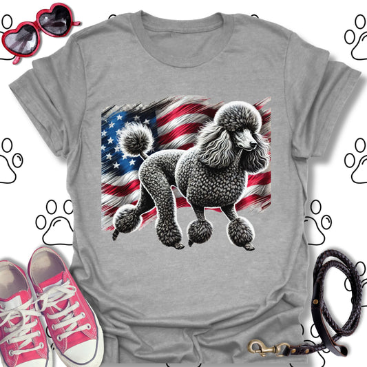 Poodle American Flag Patriotic T-Shirt