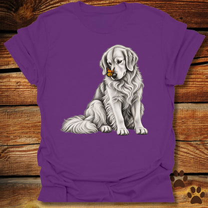 Golden Retriever with Butterfly on Nose T-Shirt