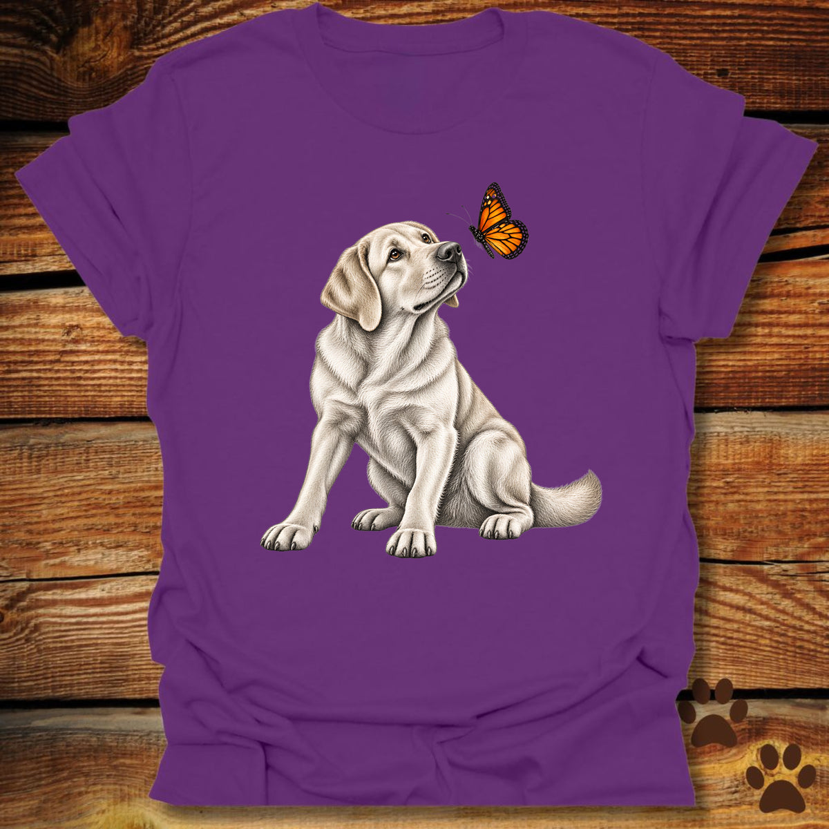 Yellow Labrador Butterfly T-Shirt