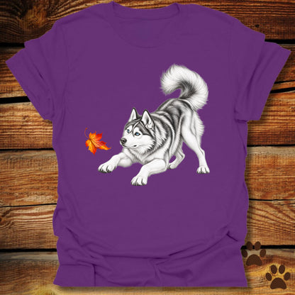 Siberian Husky Fall Leaf T-Shirt