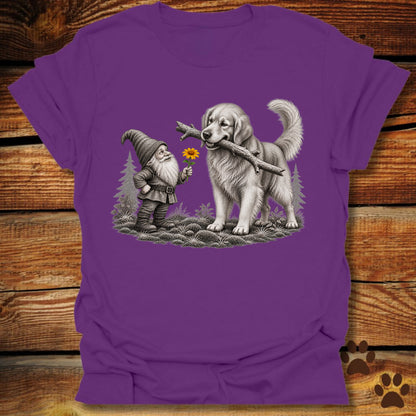 Gnome and Golden Retriever T-Shirt