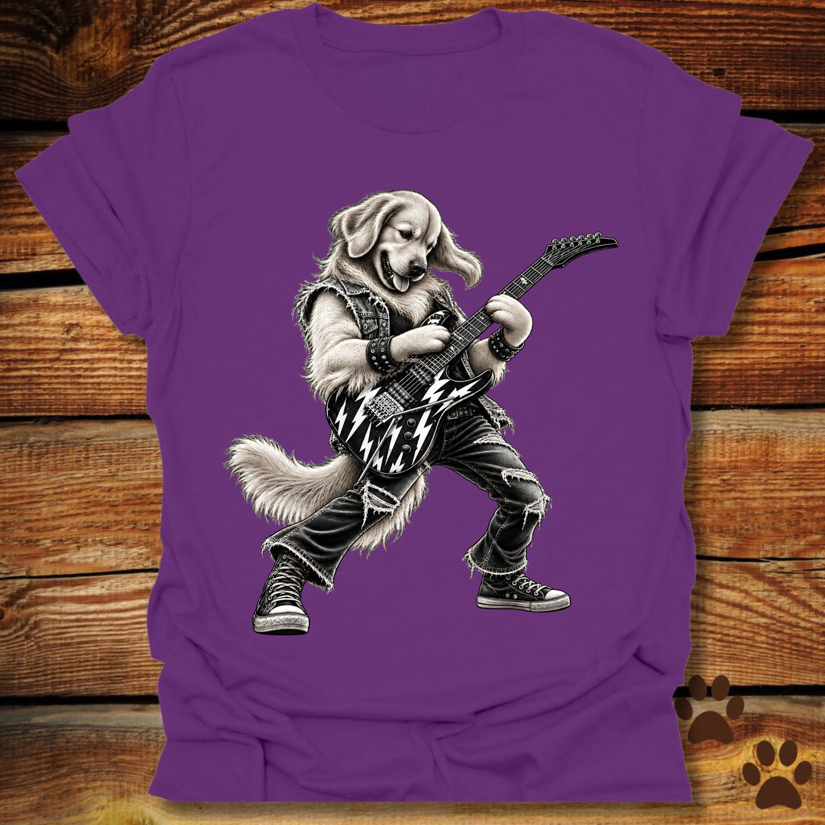 Golden Retriever Guitar Shredder T-Shirt