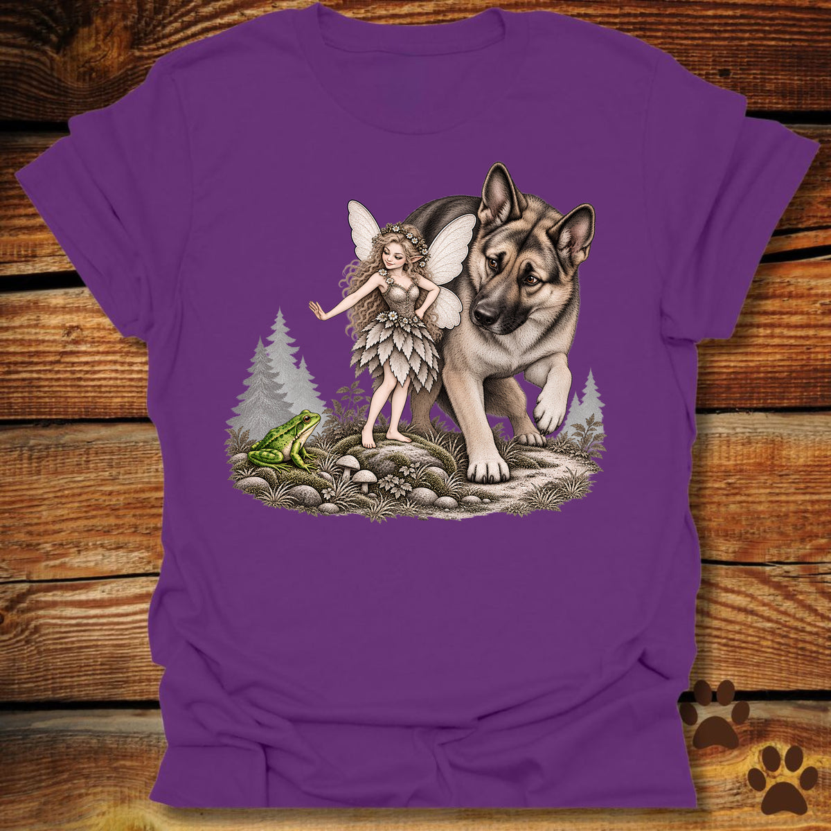 Fairy, Frog and German Shepherd T-Shirt