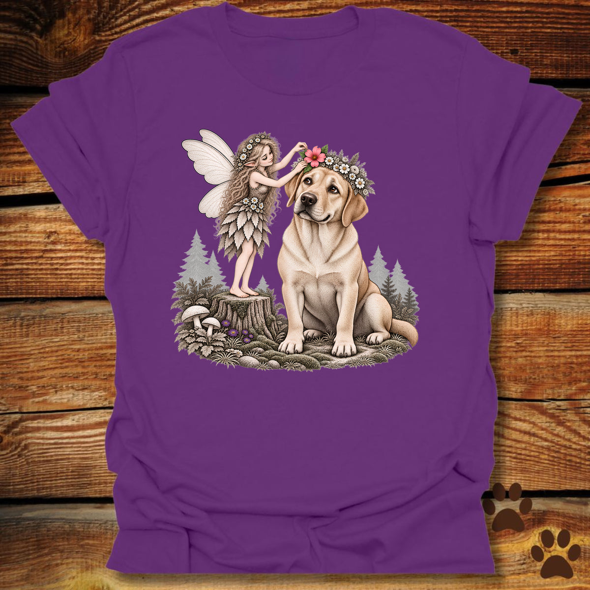 Yellow Lab Fairy Flower Crown T-Shirt