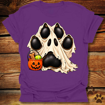 Ghost Paw Print Halloween T-Shirt