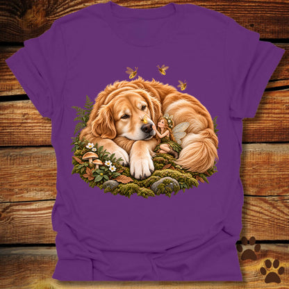 Golden Retriever and Fairy Fireflies T-Shirt