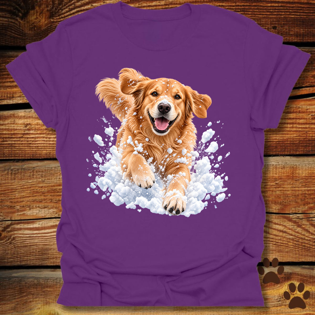 Golden Retriever Snow Day T-Shirt - Front & Back Print