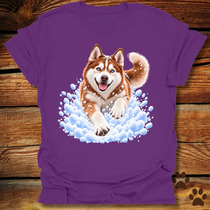 Red Husky Snow Day T-Shirt - Front & Back Print