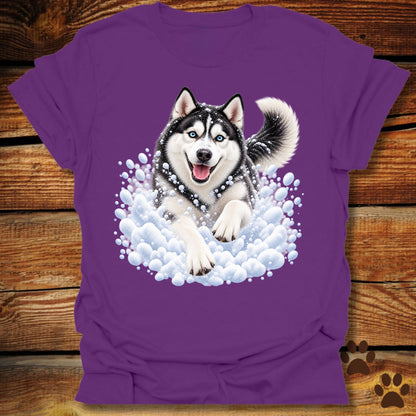 Siberian Husky Snow Day T-Shirt - Front & Back Print