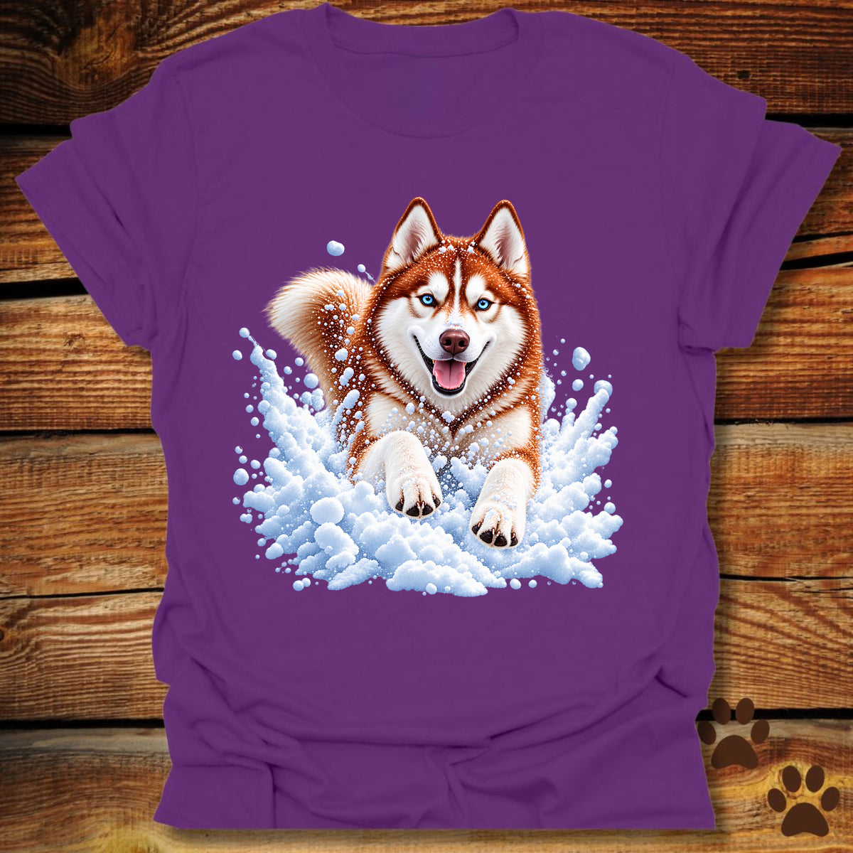 Red Husky Snow Day T-Shirt