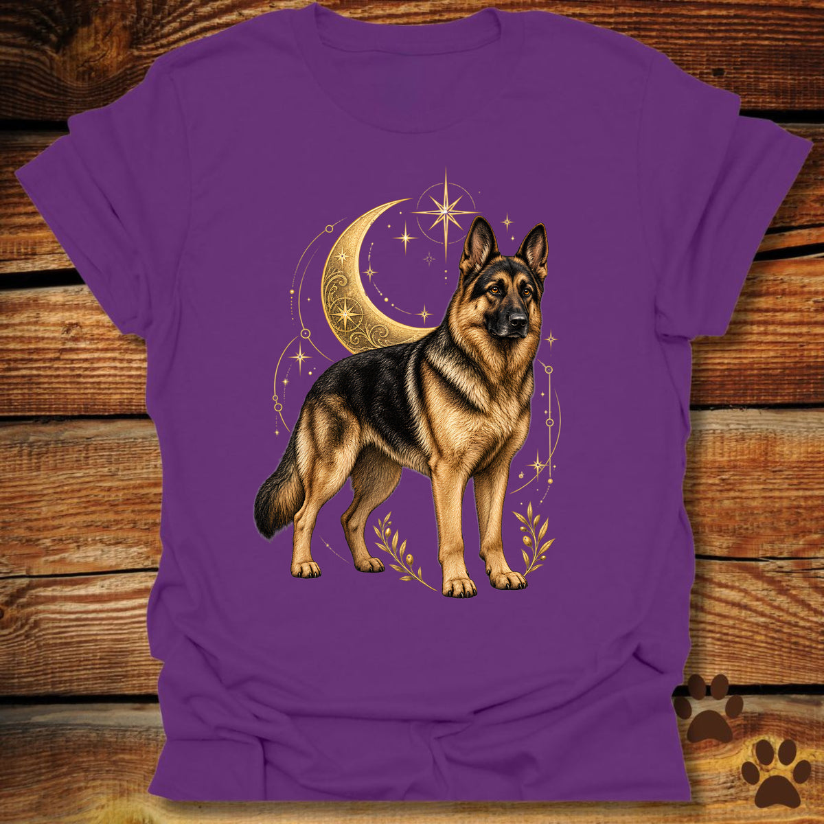 German Shepherd Celestial Moon T-Shirt