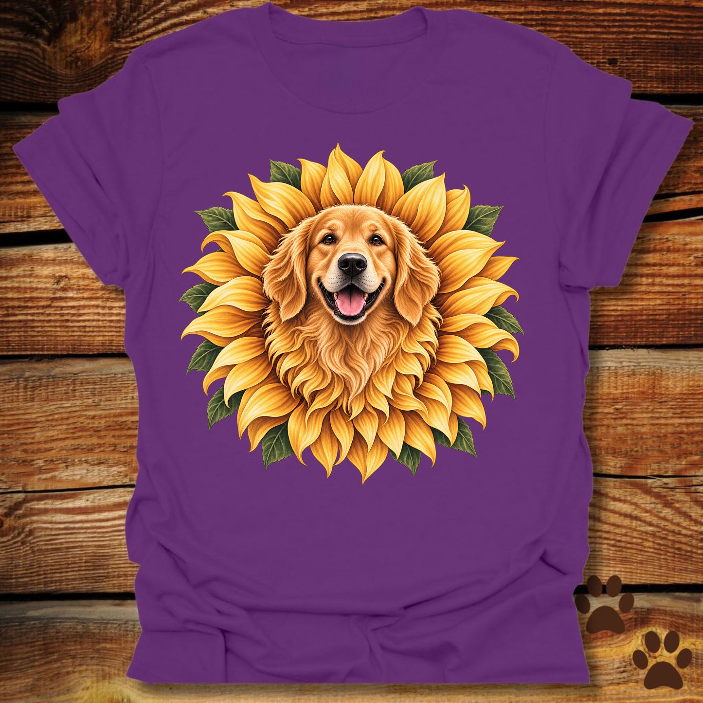 Golden Retriever Sunflower T-Shirt