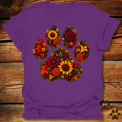 Autumn Floral Paw T-Shirt
