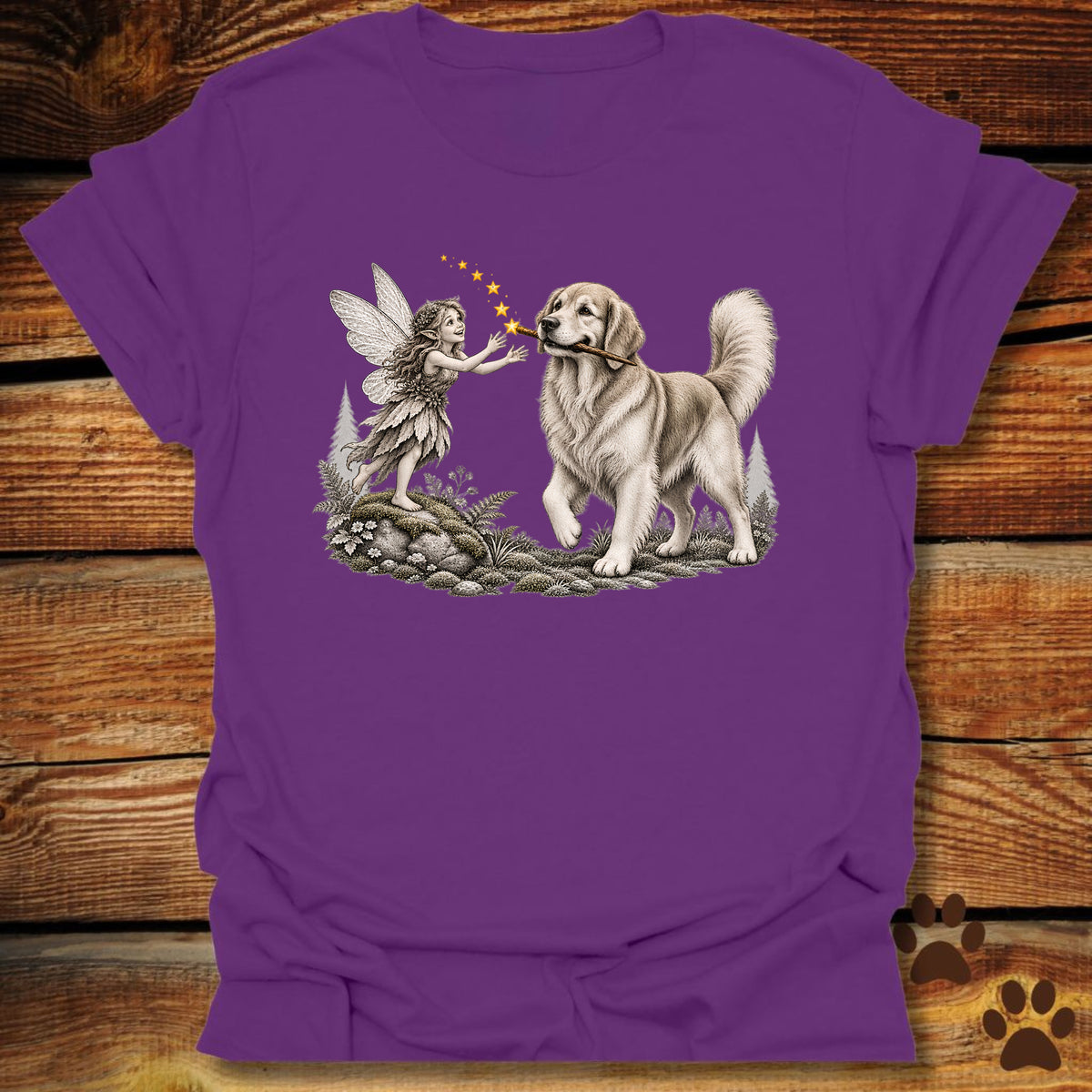 Golden Retriever Whimsical Fairy T-Shirt