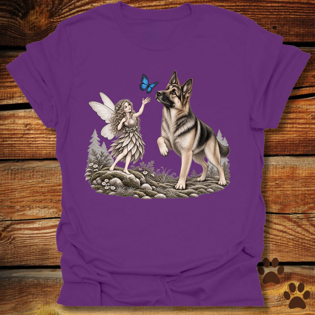 German Shepherd Whimsical Fairy T-Shirt