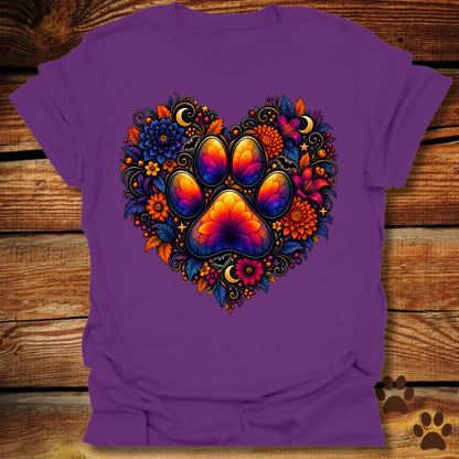 Celestial Autumn Paw Heart T-Shirt