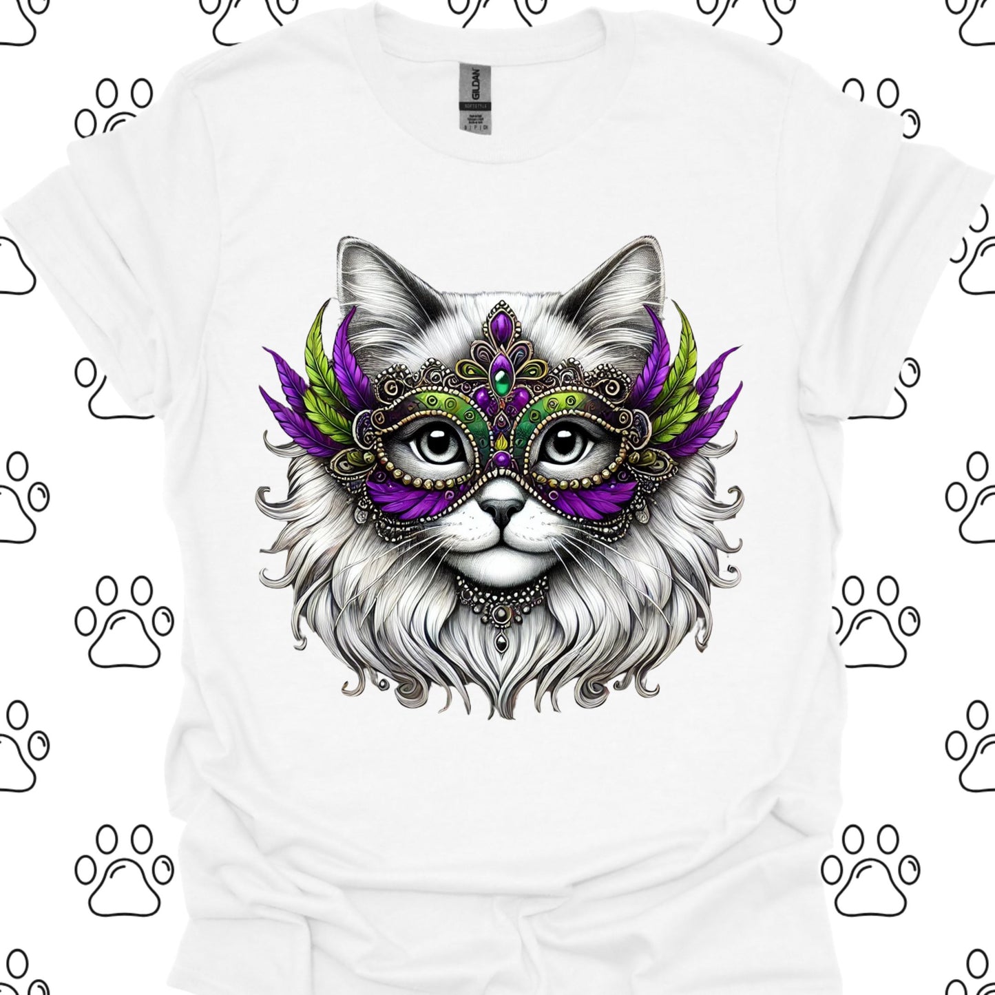 Ragdoll Cat Mardi Gras Mask T-Shirt