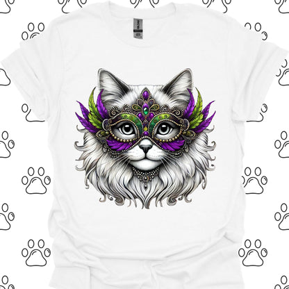 Ragdoll Cat Mardi Gras Mask T-Shirt