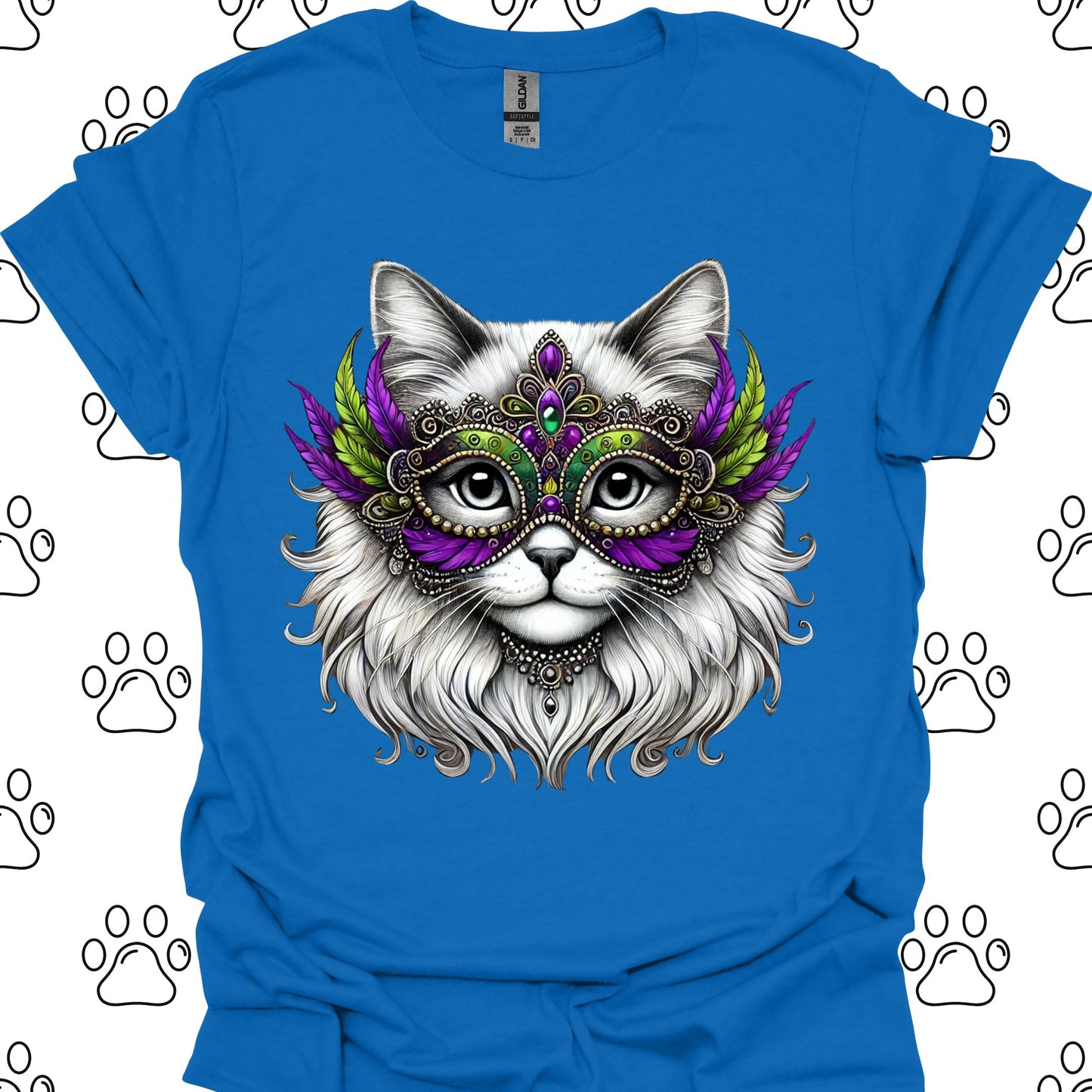 Ragdoll Cat Mardi Gras Mask T-Shirt