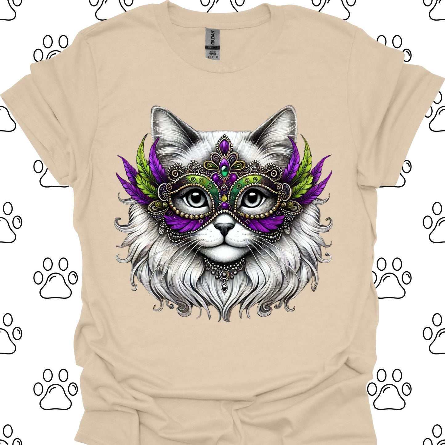 Ragdoll Cat Mardi Gras Mask T-Shirt