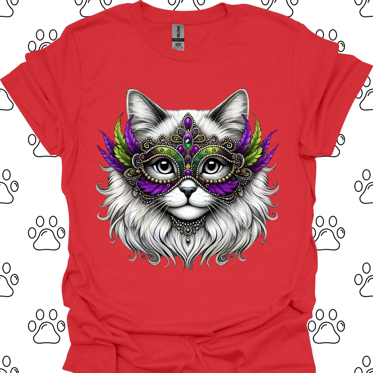 Ragdoll Cat Mardi Gras Mask T-Shirt