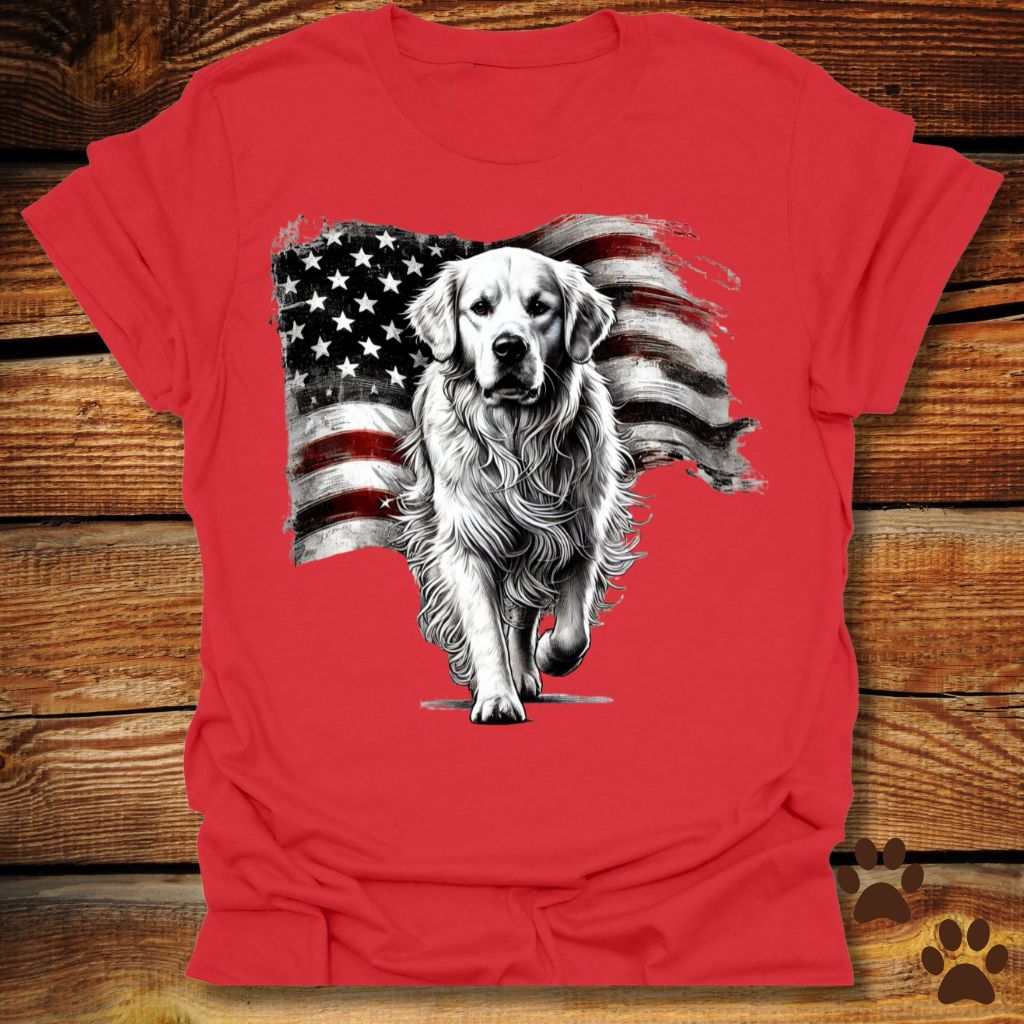 Golden Retriever American Flag Shirt