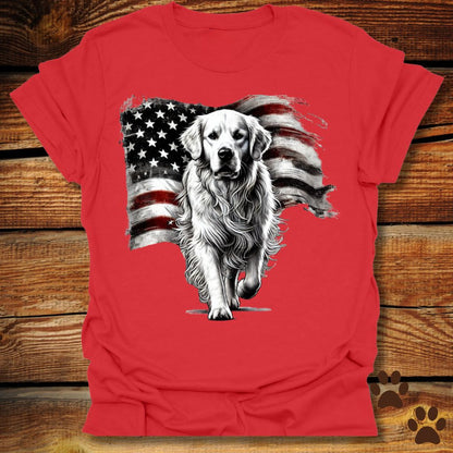 Golden Retriever American Flag Shirt