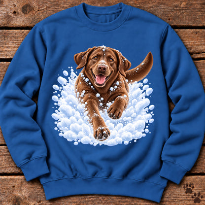 Chocolate Labrador Snow Day Sweatshirt