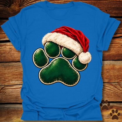 Santa Paw Print Christmas T-Shirt