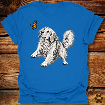 Golden Retriever Chasing Butterfly T-Shirt