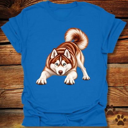 Red Siberian Husky Ready For Mischief T-Shirt