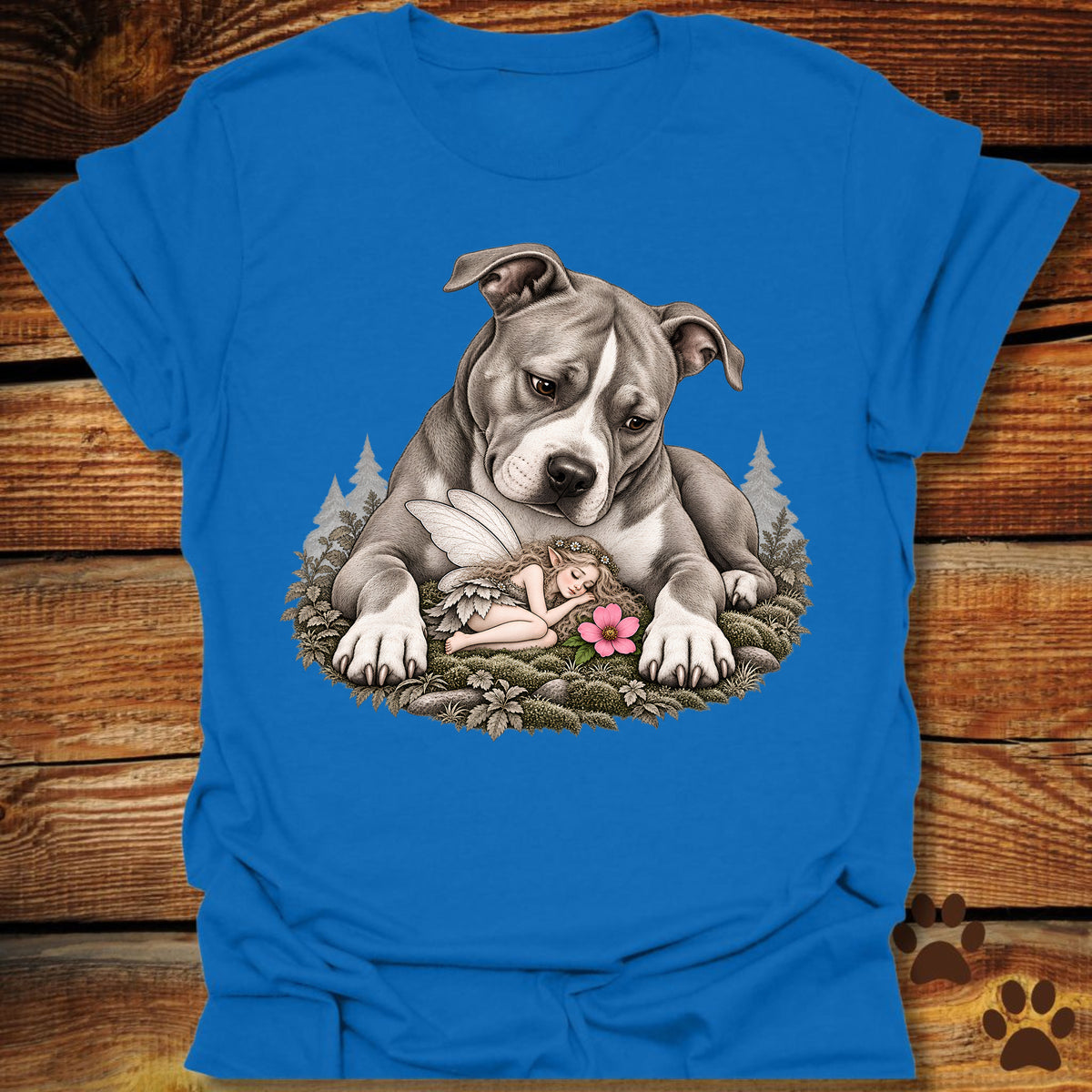 Pit Bull Whimsical Sleeping Fairy T-Shirt